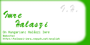 imre halaszi business card