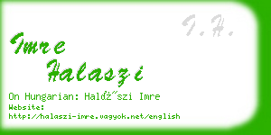 imre halaszi business card